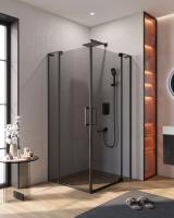 Душевой уголок прямоугольный.     SLIDER-AH-2-70/80-100/110-GRIGIO-NERO (700-800)x(1000-1100)x1950 Cezares