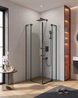 Душевой уголок прямоугольный.     SLIDER-A-2-70/80-C-NERO (700-800)x(700-800)x1950 Cezares