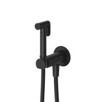 Гигиенический душ со смесителем,с прогрессивным картриджем  LEAF-DIF-NOP Чёрный матовый ручка  Чёрный матовый Cezares