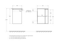 Шкафчик подвесной с одной распашной створкой, правосторонний VAGUE 34x40x55 Antacite 44223 CEZARES