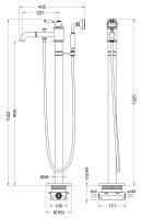 Смеситель напольный для ванны с душем Timo Arisa 5300/03Y-CR черный