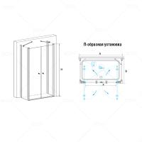 Душевой уголок RGW PA-47 (PA-04 + Z-050-1+держ.) прямоугольный  120* 90*185 04084729-011 профиль Хром стекло Прозрачное 5 мм RGW