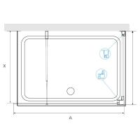 Душевой уголок RGW WA-005-1 (WA-002+Z-060-2) прямоугольный   70* 80*195 351005178-11 профиль Хром стекло Прозрачное 6 мм RGW