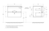 Тумба под раковину с двумя выдвижными ящиками  VAGUE 69x52x55 Bianco lucido 44220 CEZARES