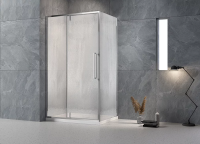 Душевой угол раздвижной прямоугольный RV034R-12080-06-C7 1200х800х1950 Цвет профиля Хром Стекло Дождь Veconi