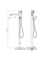Напольный смеситель для ванны, чёрный  UNO-FMT-NERO BelBagno